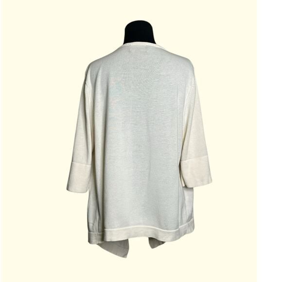 Investment cream short sleeves open front cardigan size XL - Picture 7 of 9